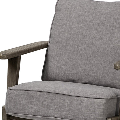 31" Gray and Brown Fabric Lounge Chair HomeRoots