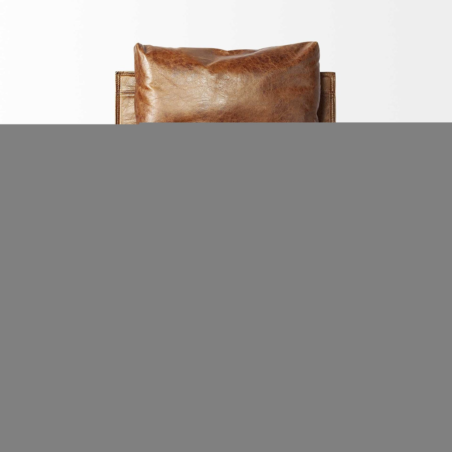 35" Brown and Black Leather Distressed Lounge Chair HomeRoots
