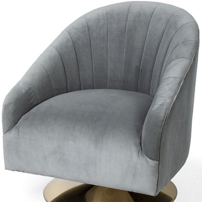 29" Gray and Copper Velvet Lounge Chair HomeRoots