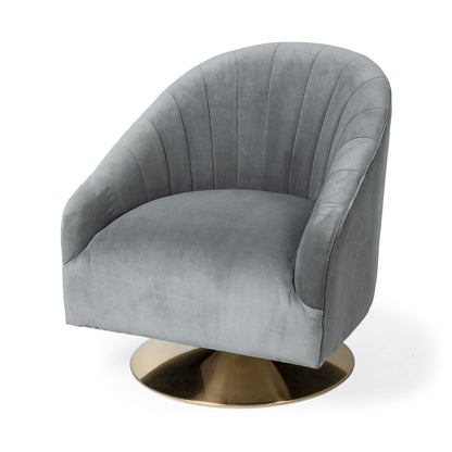 29" Gray and Copper Velvet Lounge Chair HomeRoots