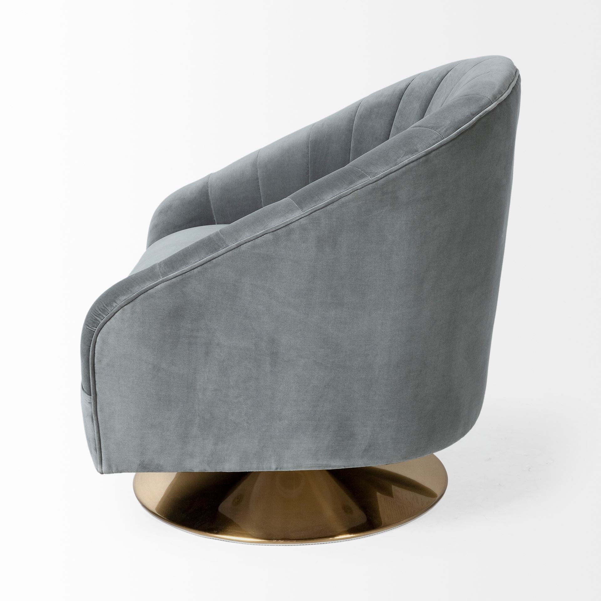 29" Gray and Copper Velvet Lounge Chair HomeRoots