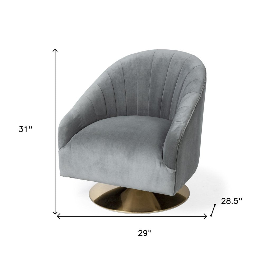 29" Gray and Copper Velvet Lounge Chair HomeRoots