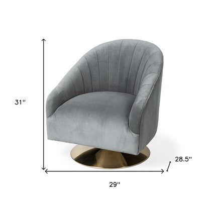 29" Gray and Copper Velvet Lounge Chair HomeRoots