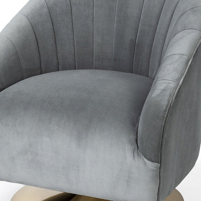 29" Gray and Copper Velvet Lounge Chair HomeRoots