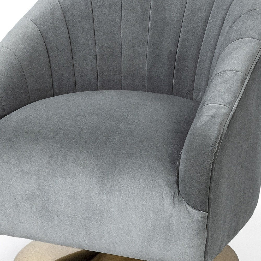 29" Gray and Copper Velvet Lounge Chair HomeRoots