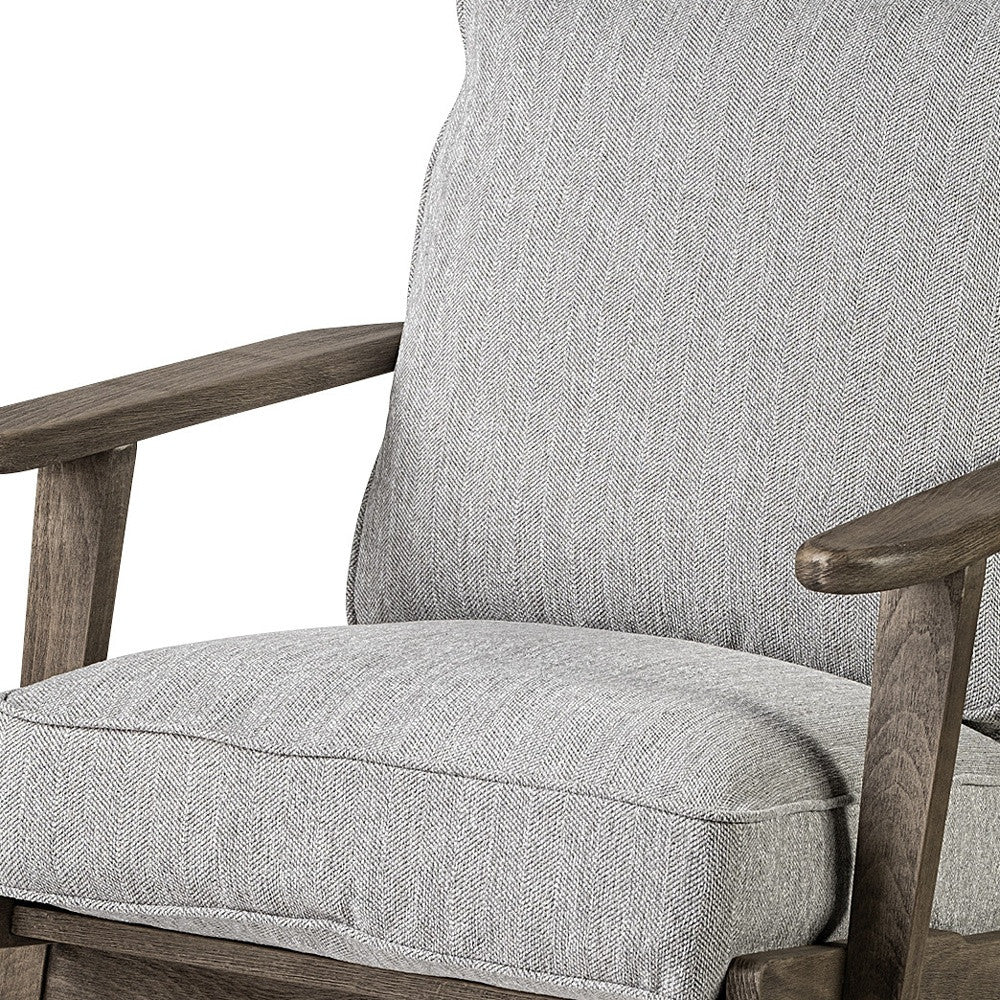 31" Gray And Brown Fabric Arm Chair