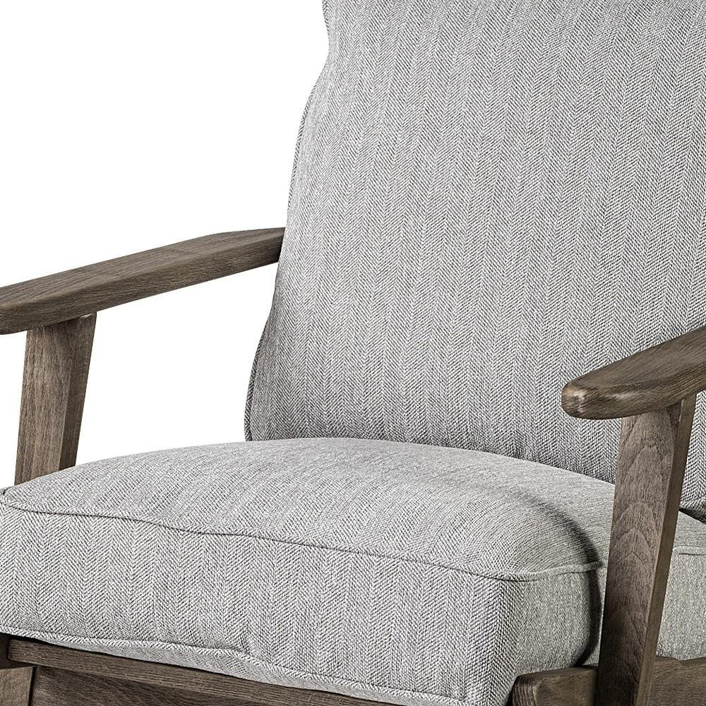 31" Light Gray and Brown Fabric Lounge Chair HomeRoots