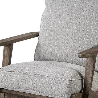 31" Light Gray and Brown Fabric Lounge Chair HomeRoots