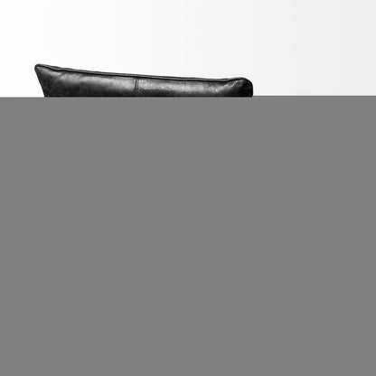 34" Black and Brass Top Grain Leather Distressed Slipper Chair HomeRoots
