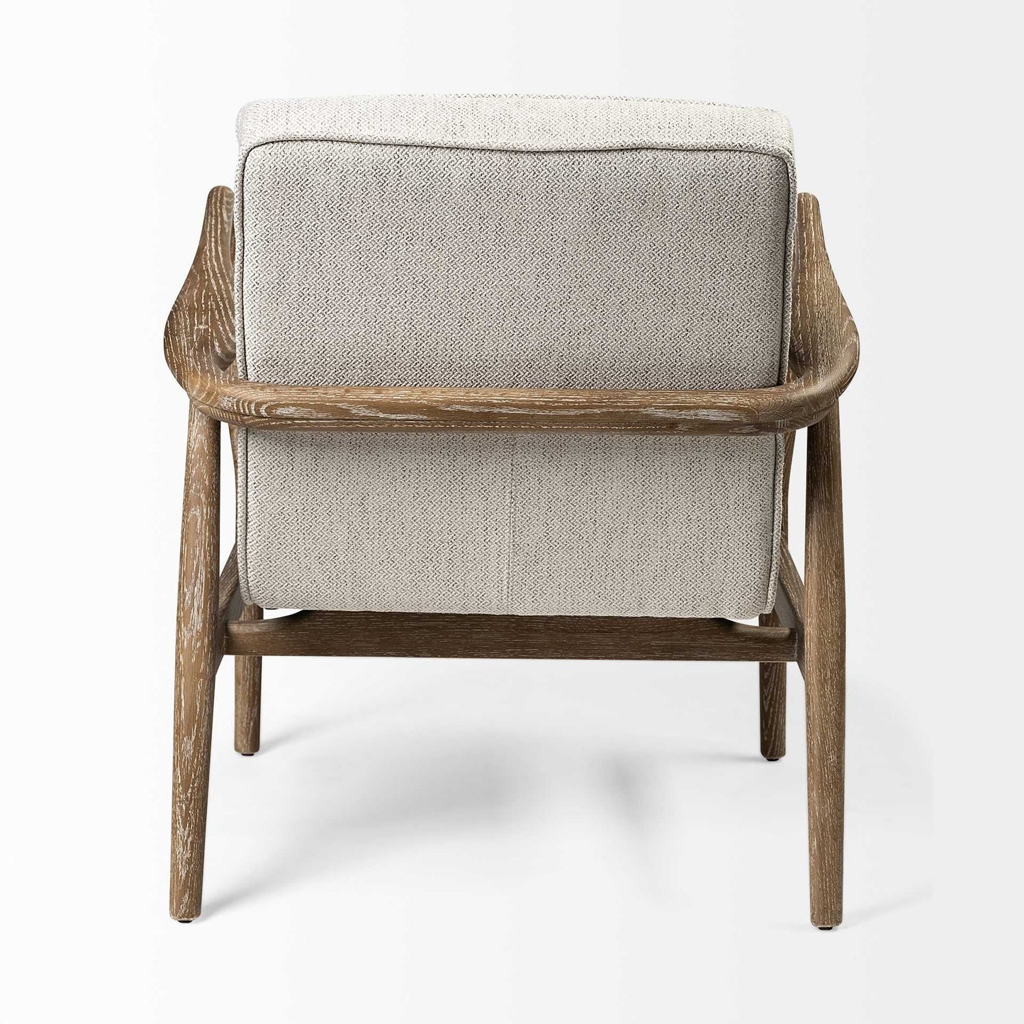 28" Cream and Brown Fabric Lounge Chair HomeRoots
