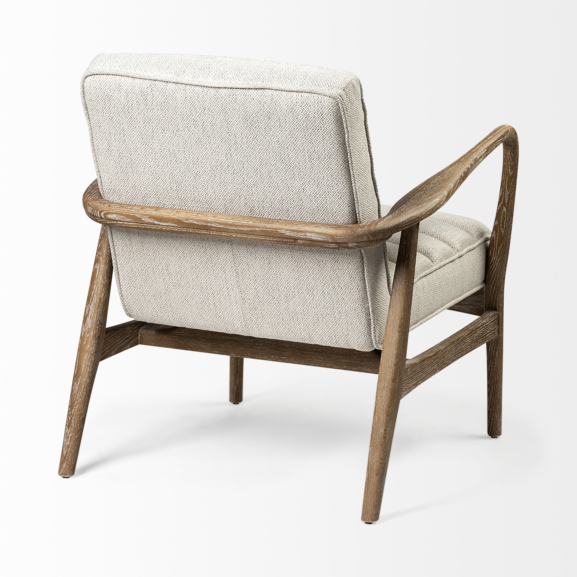 28" Cream and Brown Fabric Lounge Chair HomeRoots
