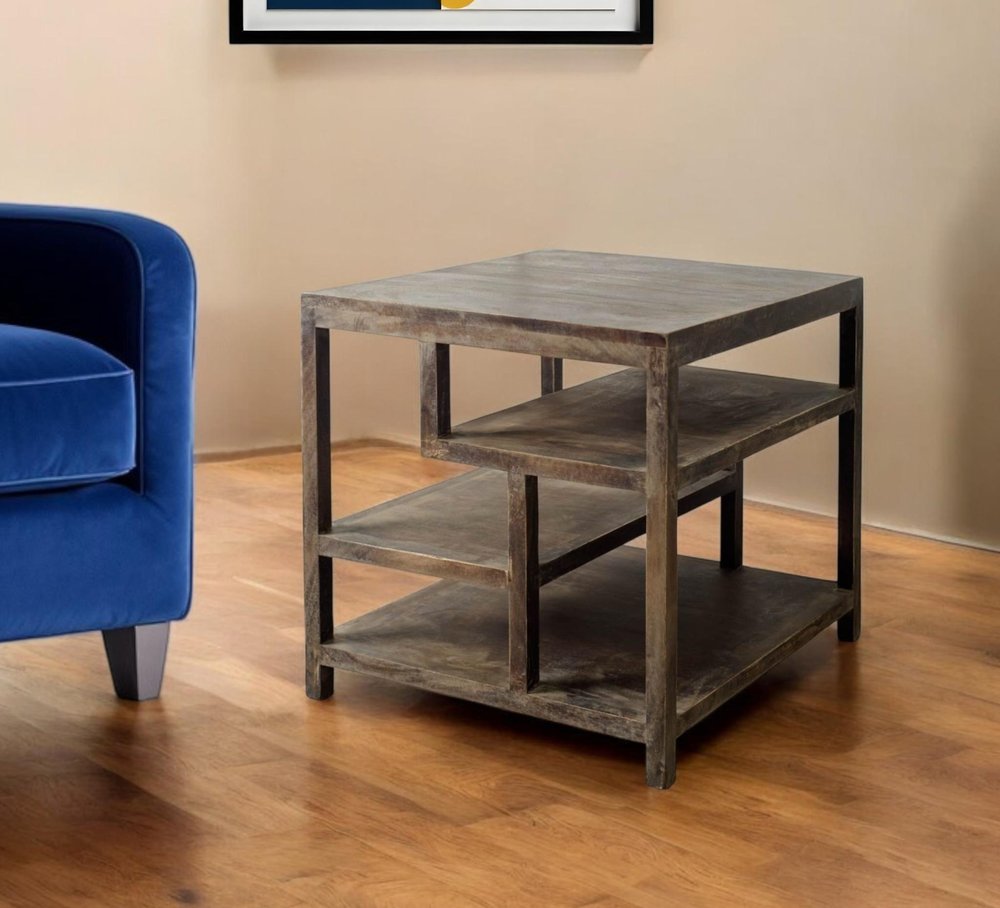 22" Brown Solid Wood Square End Table HomeRoots