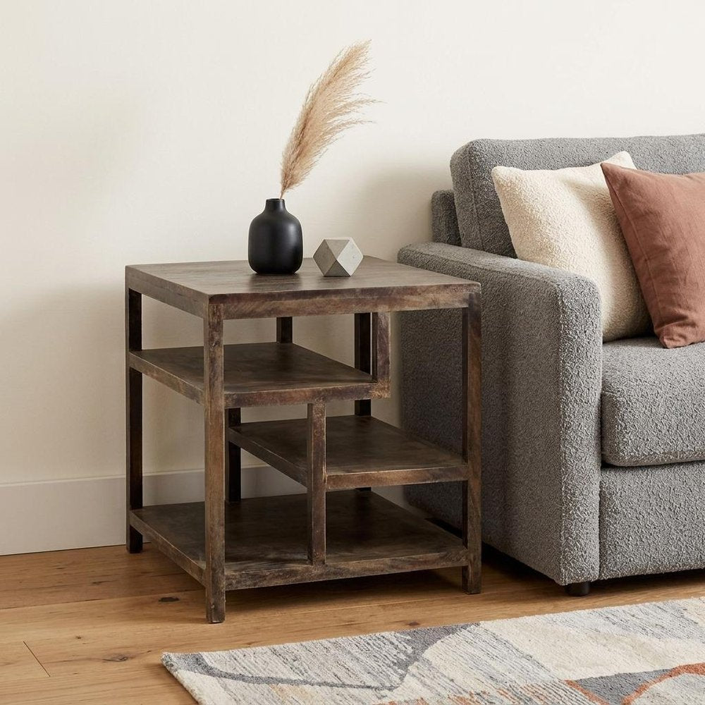 22" Natural Brown Solid Wood Square End Table HomeRoots
