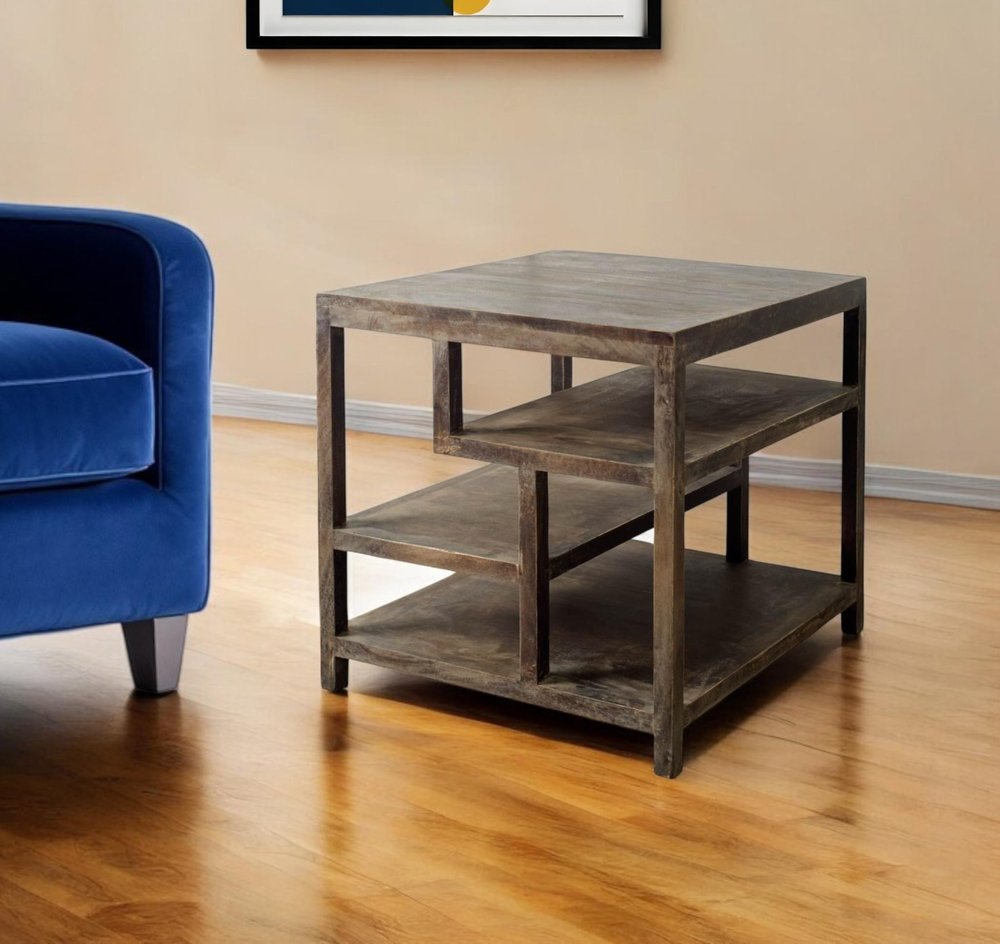 22" Brown Solid Wood Square End Table HomeRoots