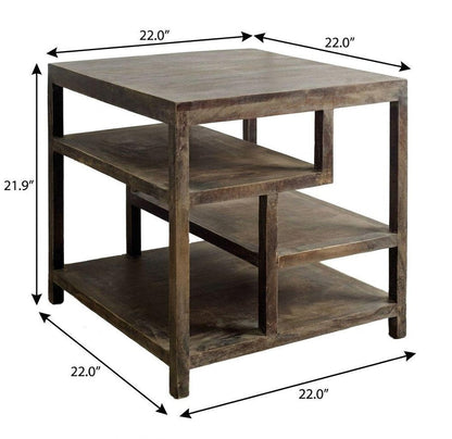 22" Natural Brown Solid Wood Square End Table HomeRoots