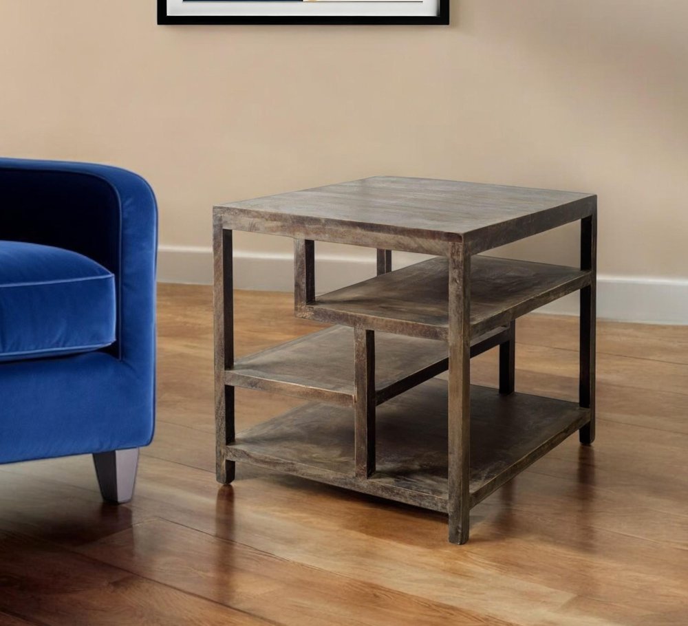 22" Brown Solid Wood Square End Table HomeRoots