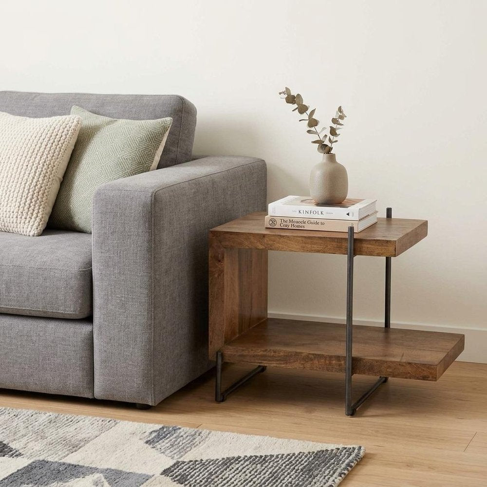 22" Brown Solid Wood Square End Table HomeRoots