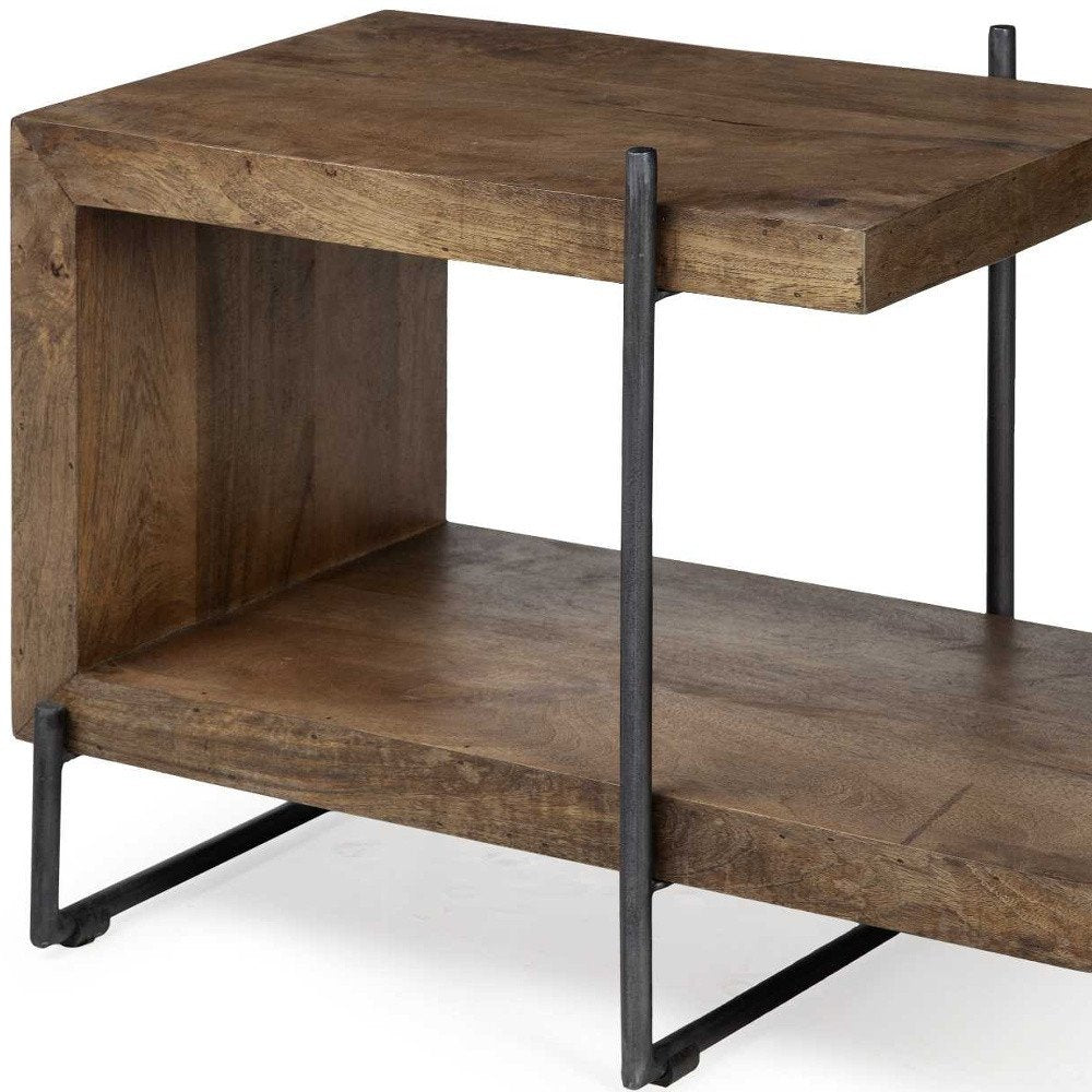 22" Brown Solid Wood Square End Table HomeRoots