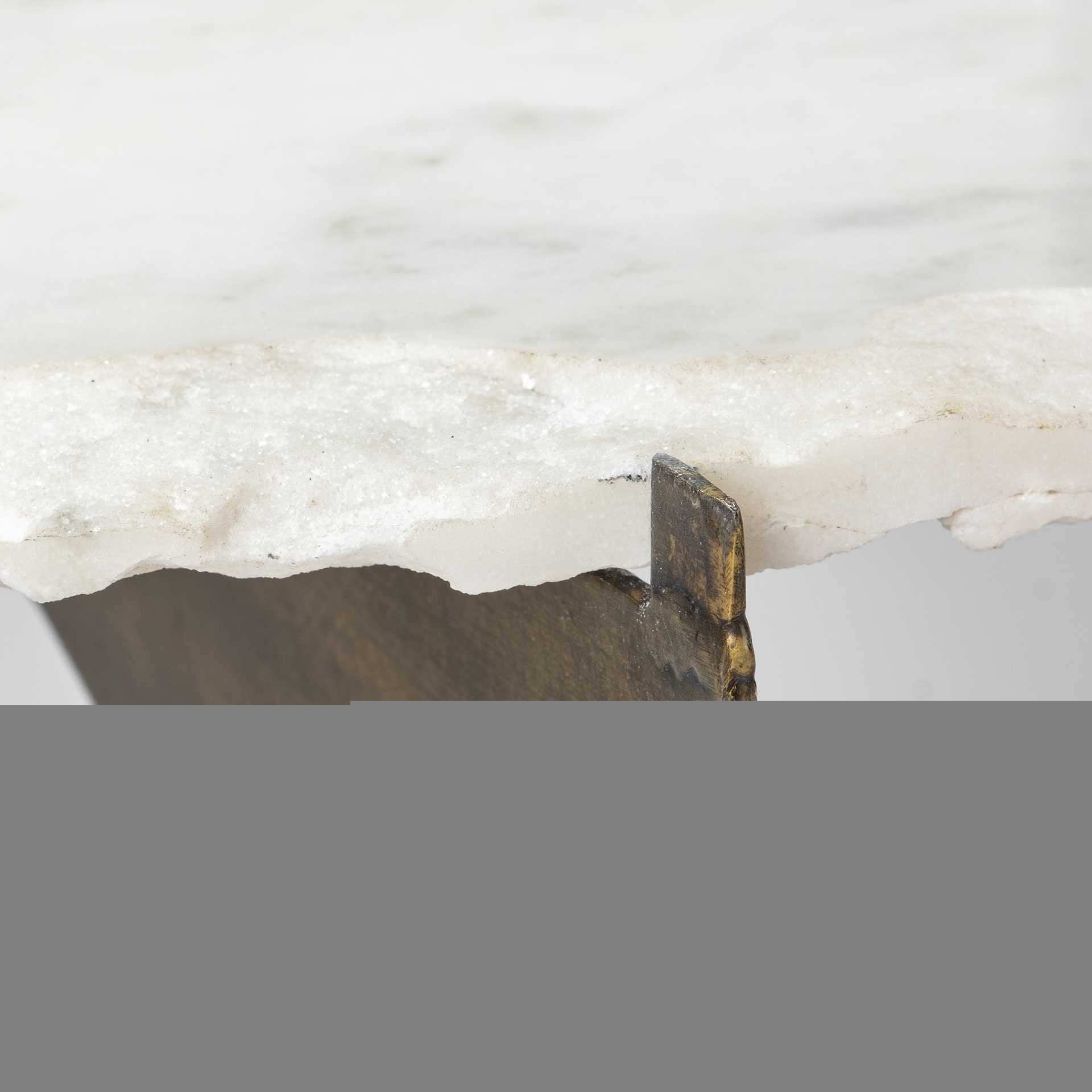 21" Brown And White Marble Round End Table HomeRoots