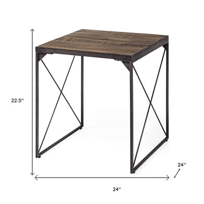 23" Brown Solid Wood Square End Table HomeRoots