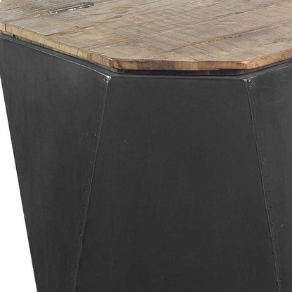 21" Black Solid Wood End Table