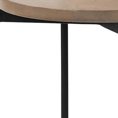 24" Brown And White Glass Round End Table HomeRoots