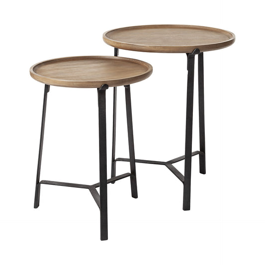24" Brown Solid Wood Round End Table HomeRoots