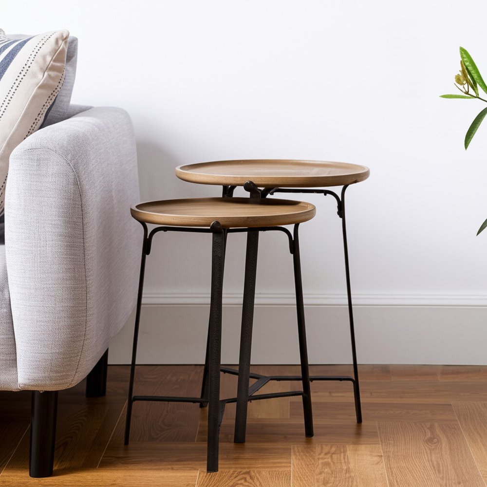 24" Brown Solid Wood Round End Table HomeRoots