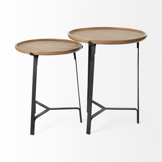 24" Brown Solid Wood Round End Table HomeRoots