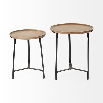 24" Brown Solid Wood Round End Table HomeRoots