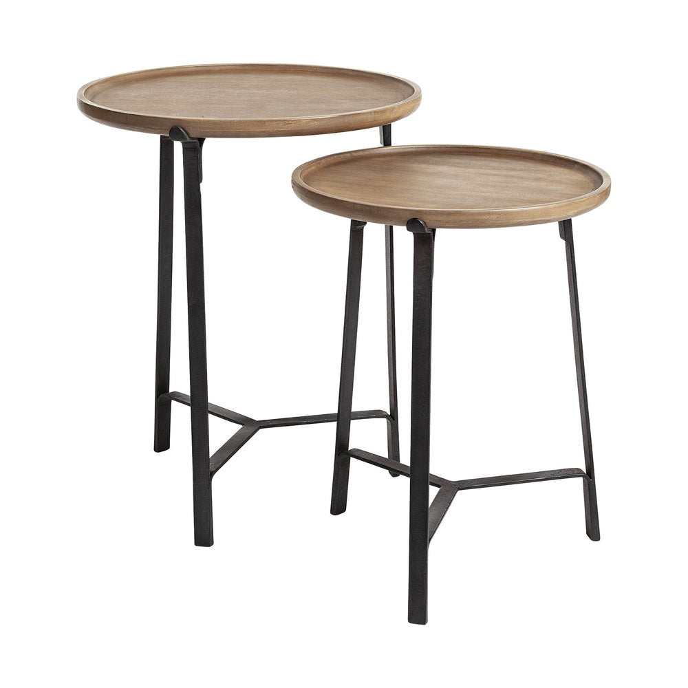 24" Brown Solid Wood Round End Table HomeRoots