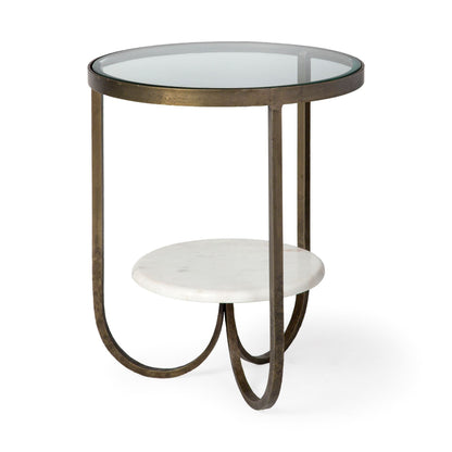 24" White Glass Round End Table HomeRoots