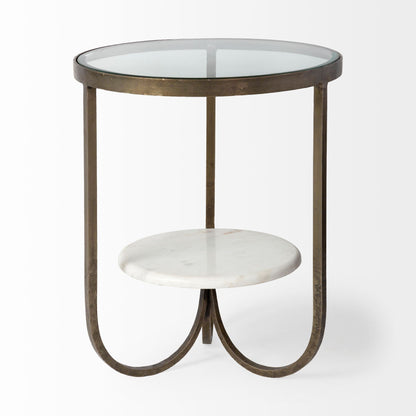 24" White Glass Round End Table HomeRoots