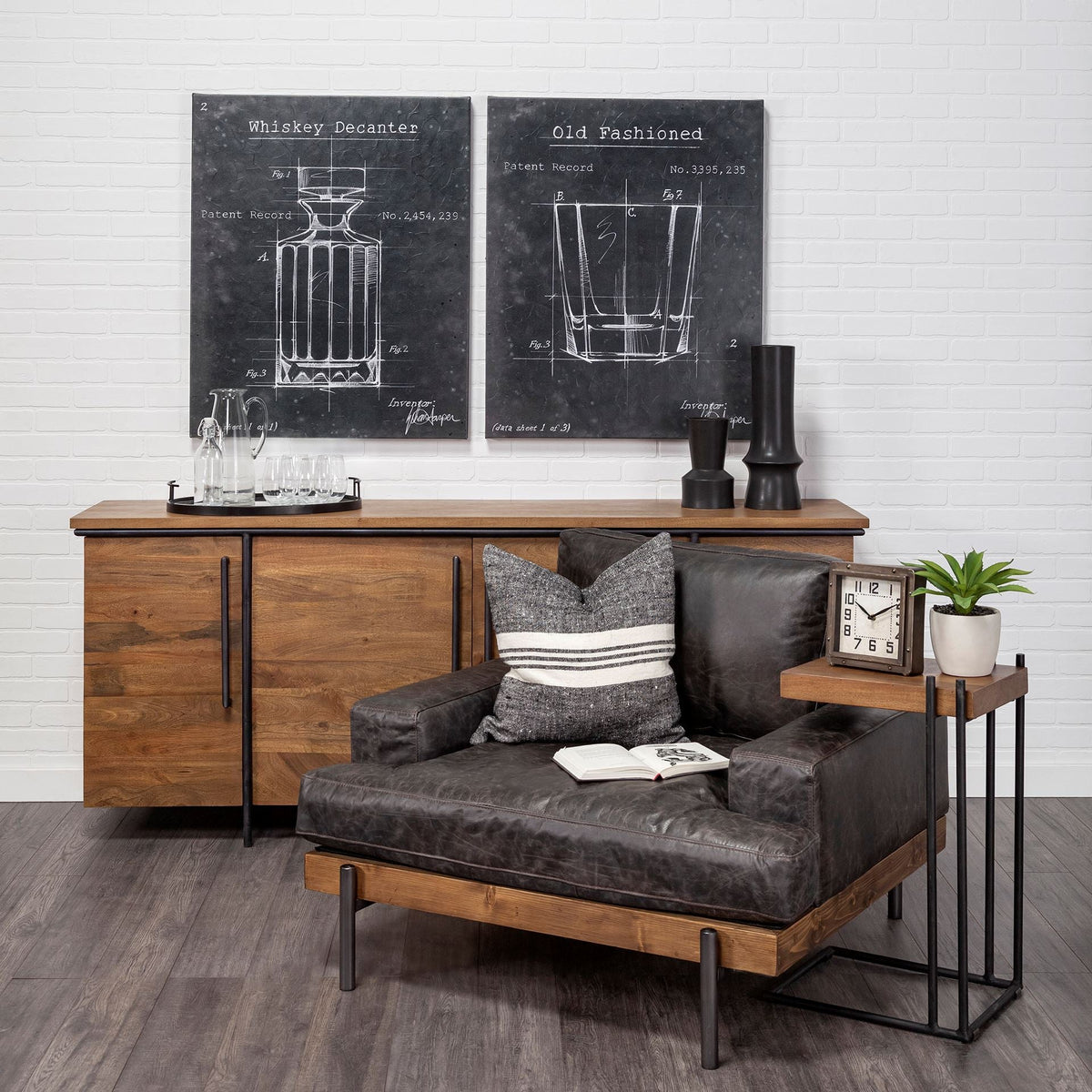 27" Brown Solid Wood Square End Table — view 5