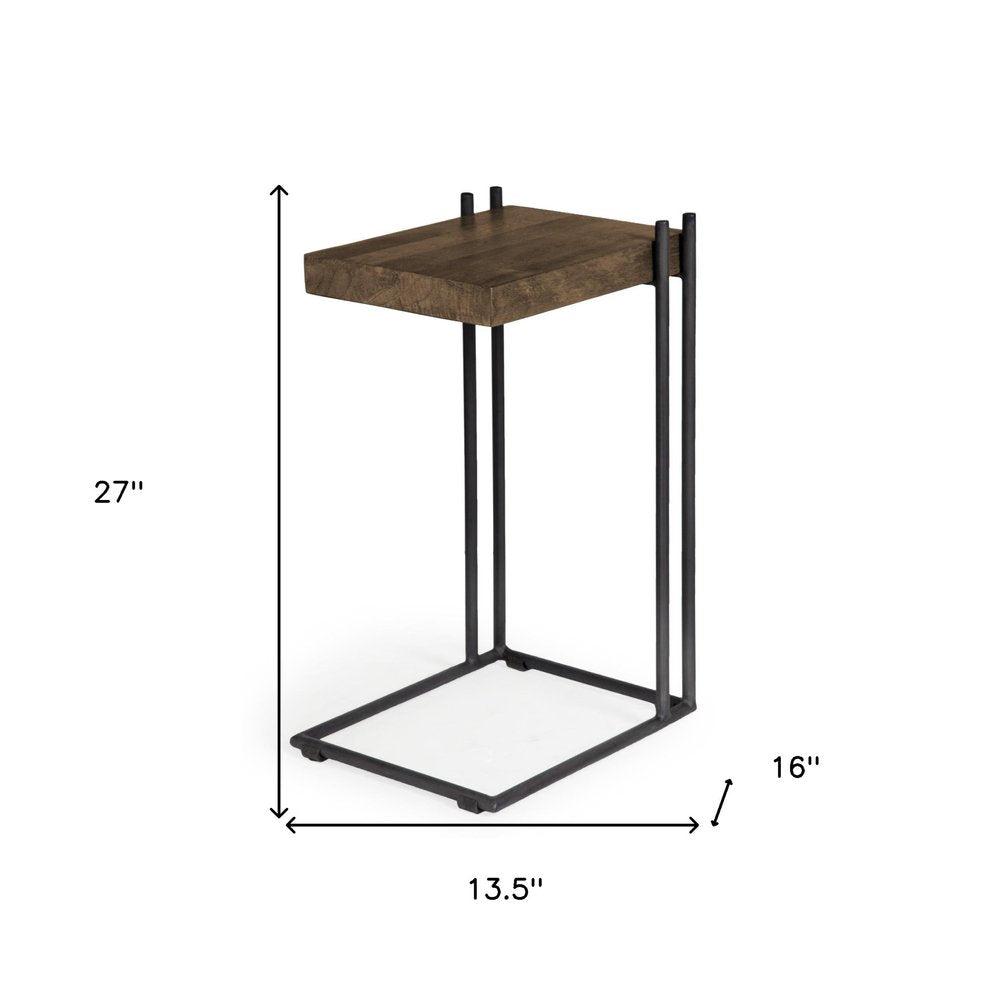 27" Brown Solid Wood Square End Table — view 6