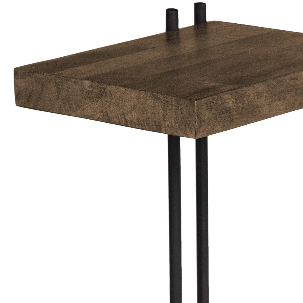 27" Brown Solid Wood Square End Table — view 7