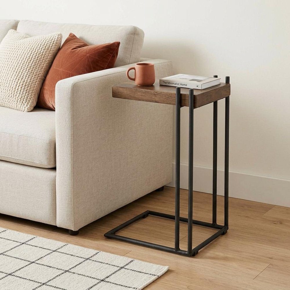 27" Brown Solid Wood Square End Table — view 9