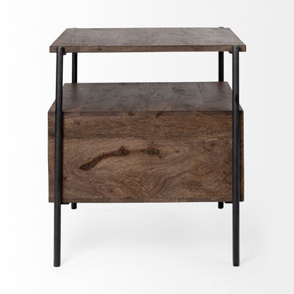 24" Brown Solid Wood Square End Table HomeRoots