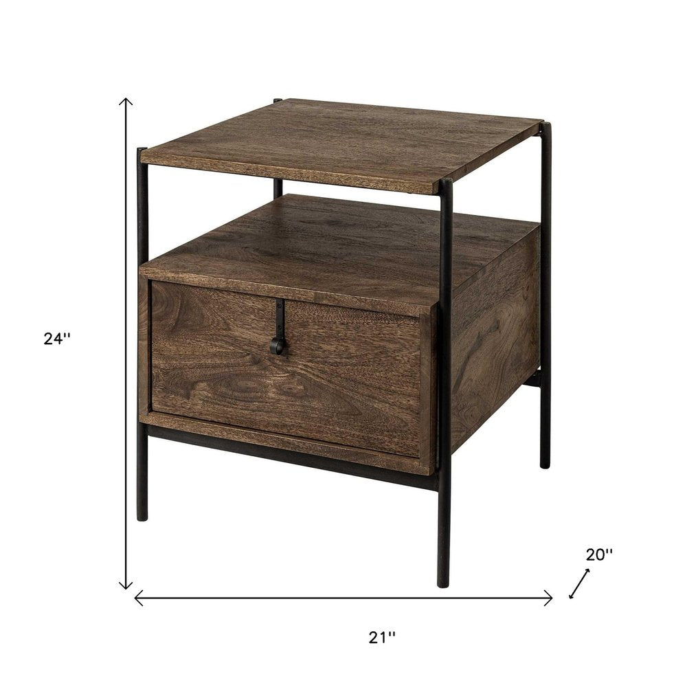 24" Brown Solid Wood Square End Table HomeRoots