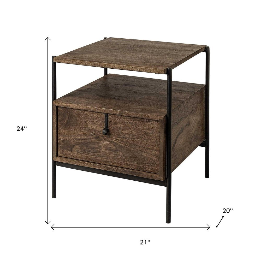 24" Brown Solid Wood Square End Table HomeRoots