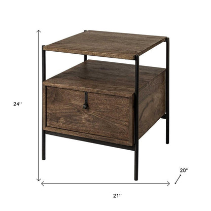 24" Brown Solid Wood Square End Table HomeRoots