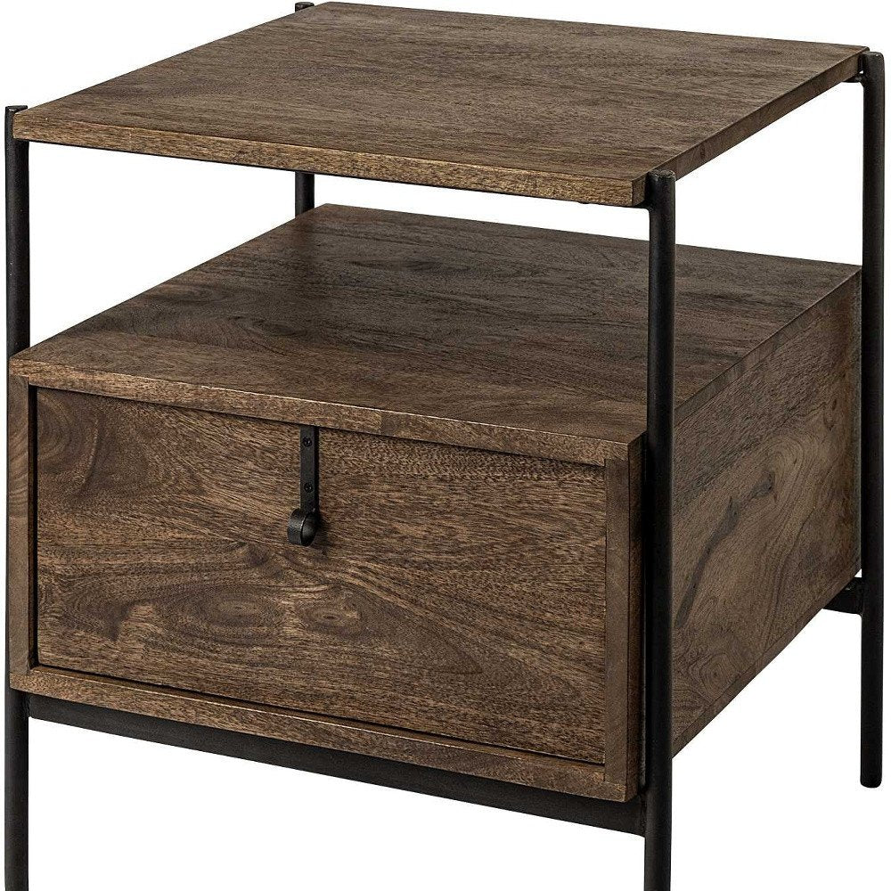 24" Brown Solid Wood Square End Table HomeRoots