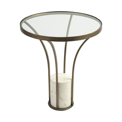 24" Black And White Glass Round End Table HomeRoots