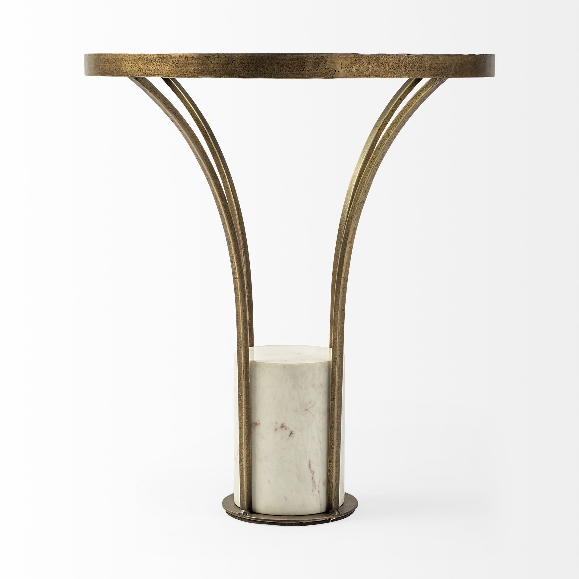 24" Black And White Glass Round End Table HomeRoots
