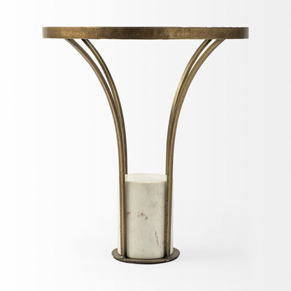 24" Black And White Glass Round End Table HomeRoots