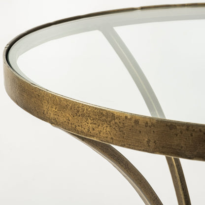 24" Black And White Glass Round End Table HomeRoots