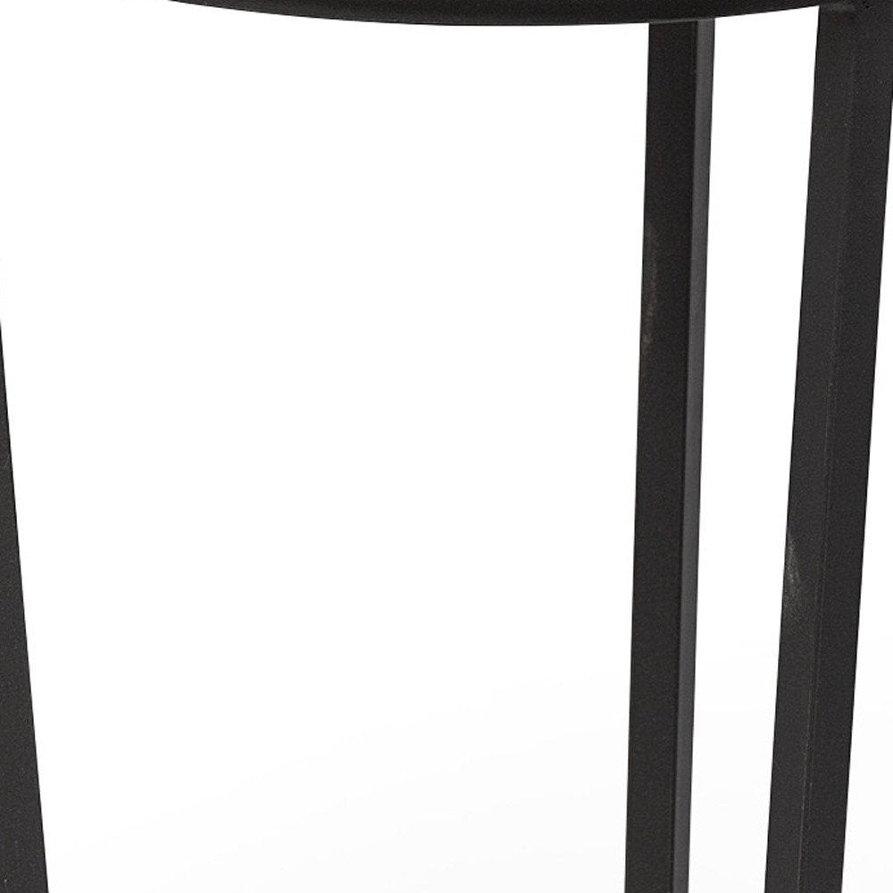 25" Black And White Marble End Table HomeRoots