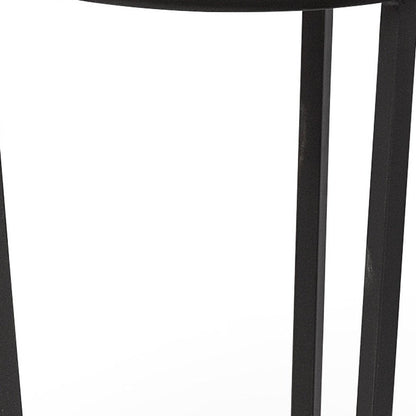 25" Black And White Marble End Table HomeRoots