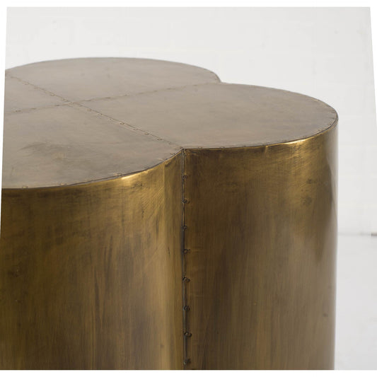 22" Brass And Antique Brass Brass End Table HomeRoots