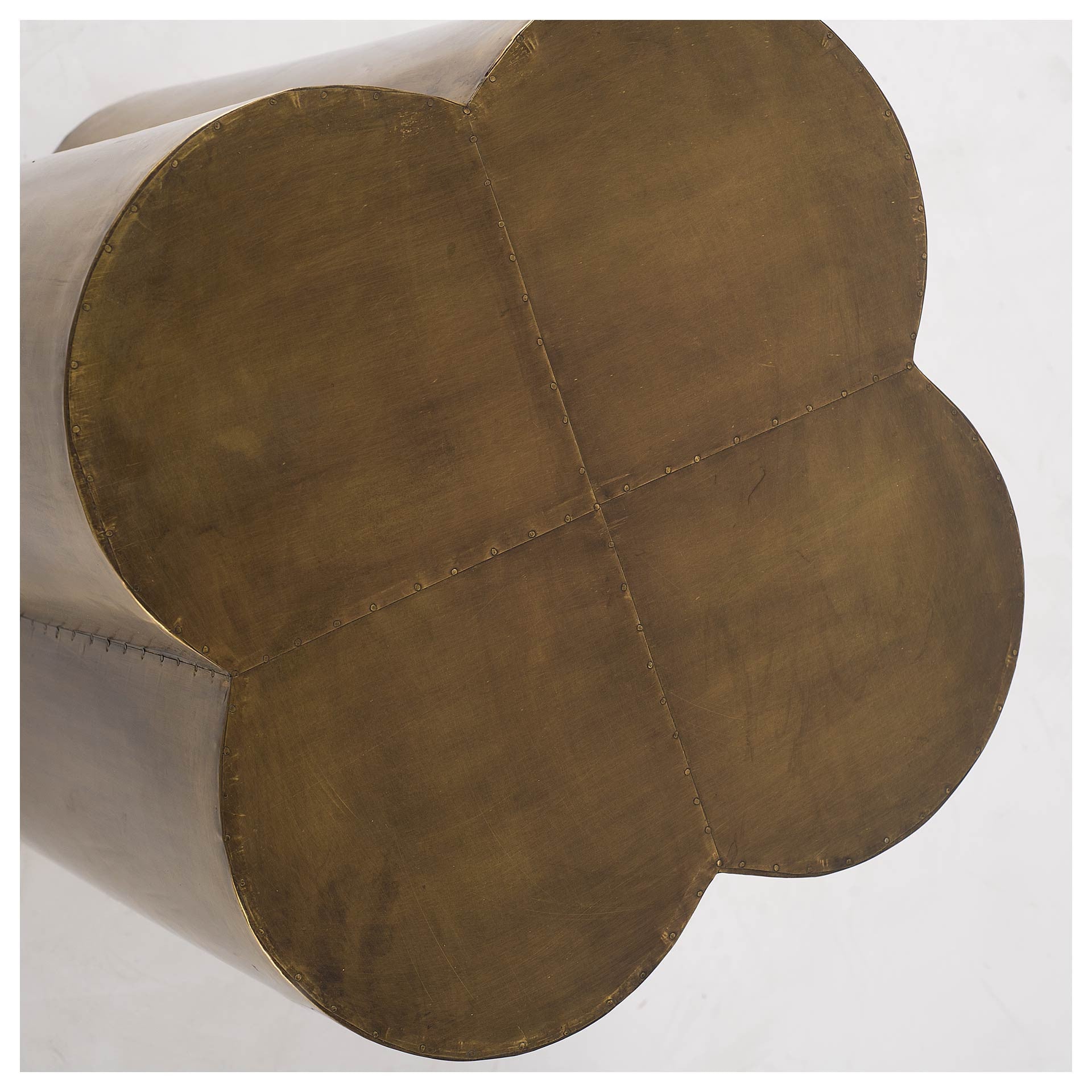 22" Brass And Antique Brass Brass End Table HomeRoots